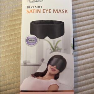 Health Touch Silky Soft Black Satin Eye Mask Lavender Scented NWB